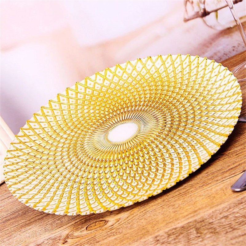 charger plate 1 Wholesale Glass Charger Plate PZ-057 - Image 1